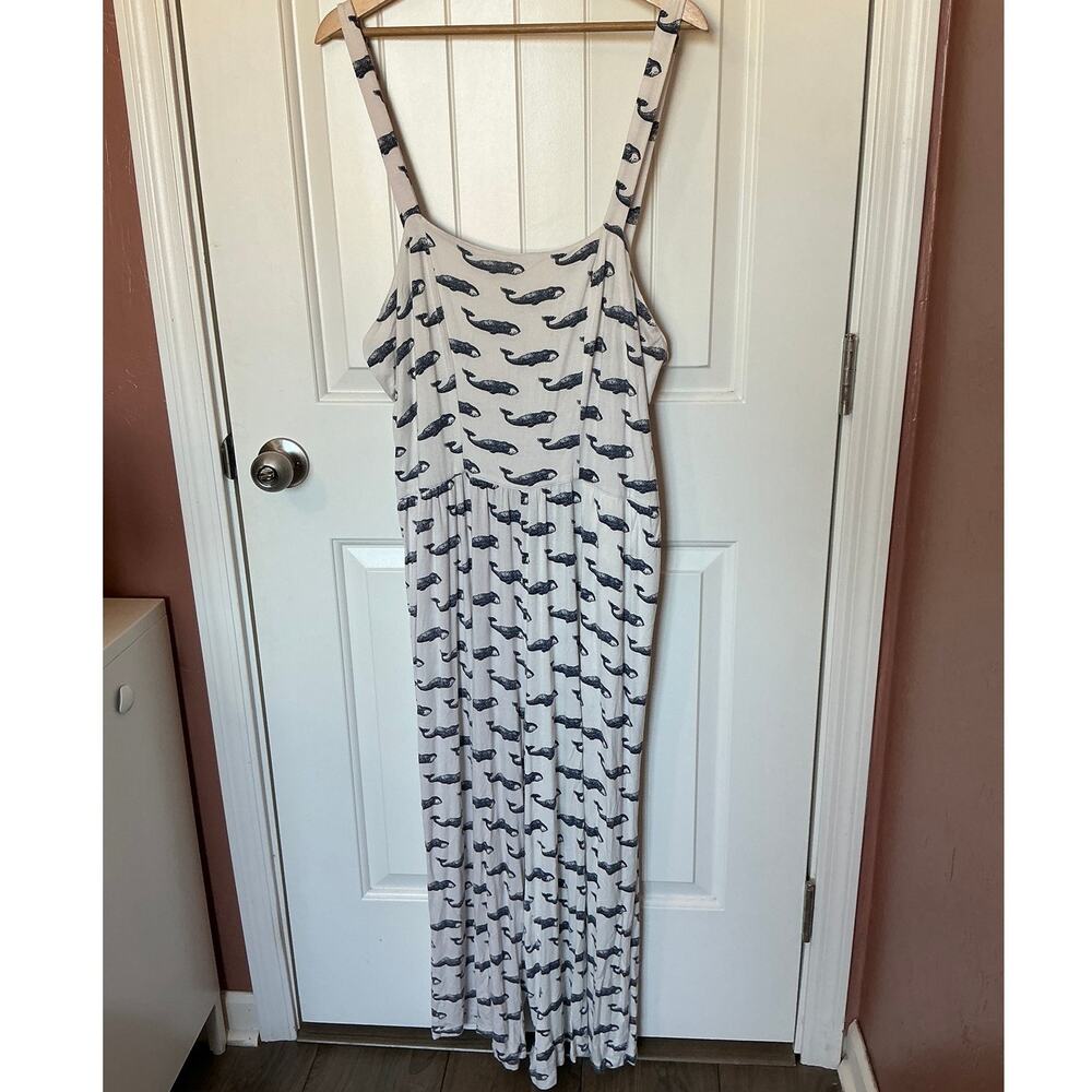 Kate Quinn Tie Back Jumpsuit Whales XXL White/Blue